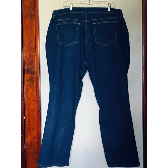 LEE RIDERS BLUE STRETCH BAND STRAIGHT JEANS WOMENS PLUS SZ 20W HIGH WAIST 12" FR - Picture 3 of 4